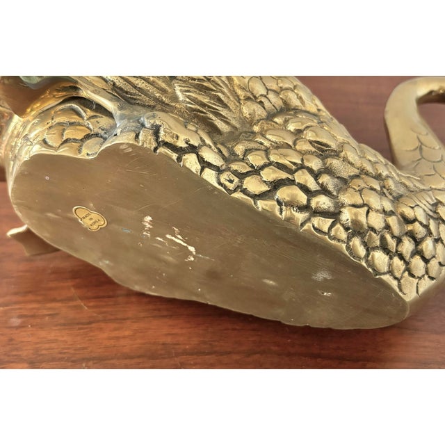 Mid-Century Hollywood Regency Solid Brass Swan Planter For Sale - Image 12 of 12