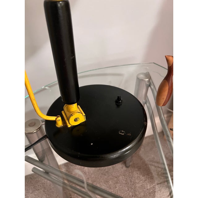 1930s Karl Träbert Designed Black and Yellow Dome Metal Desk Lamp, Vintage Bauhaus For Sale - Image 10 of 12