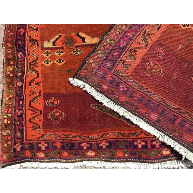 Burnt Orange Vintage Turkish Wide Rug Runner - 56" X 124" For Sale - Image 9 of 10