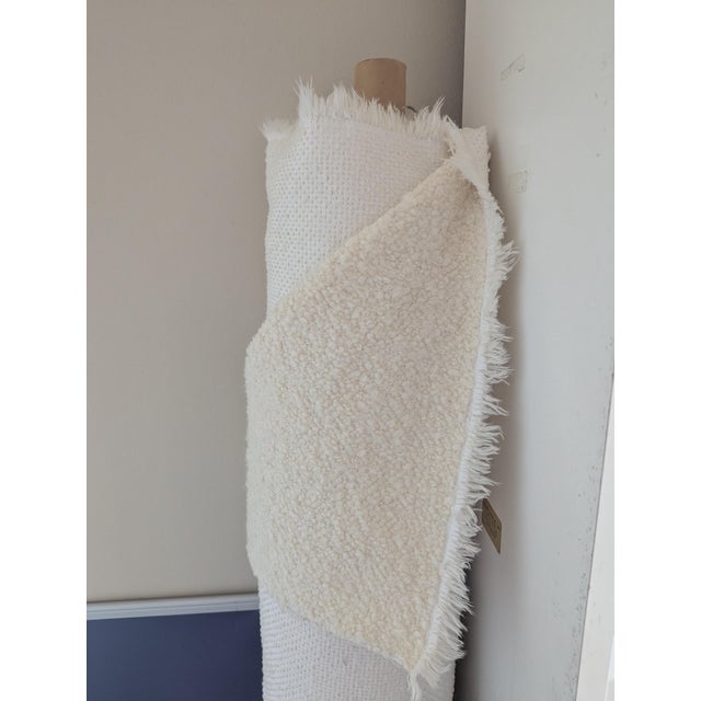 Ivory Schumacher "Ogden Boucle" Designer Fabric — Ivory, 7 Yards For Sale - Image 8 of 9