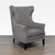 This Bernhardt lounge chair features a sleek gray fabric with a high back and winged sides for extra comfort. The chair is...