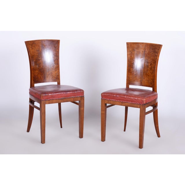 Animal Skin French Art Deco Chairs in Walnut, 1920s, Set of 6 For Sale - Image 7 of 12