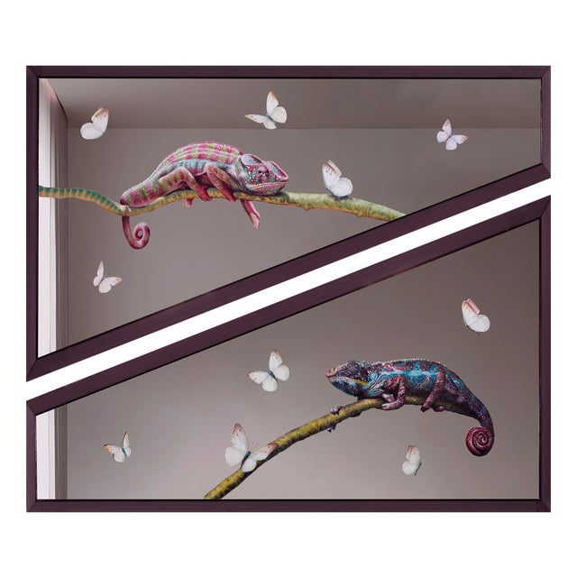 Giuseppe Caiafa, Sfumature Sussurranti Figurative Painting, Oil on Mirror, 2024 For Sale