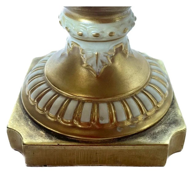 Antique Royal Worcester Fruit/Caryatid Urn Lamp For Sale - Image 11 of 12