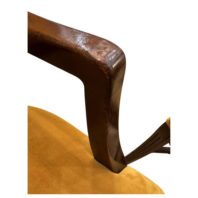 Mid 20th Century Mid-Century Modern Mahogany Upholstered Arm Chairs, a Pair For Sale - Image 11 of 12