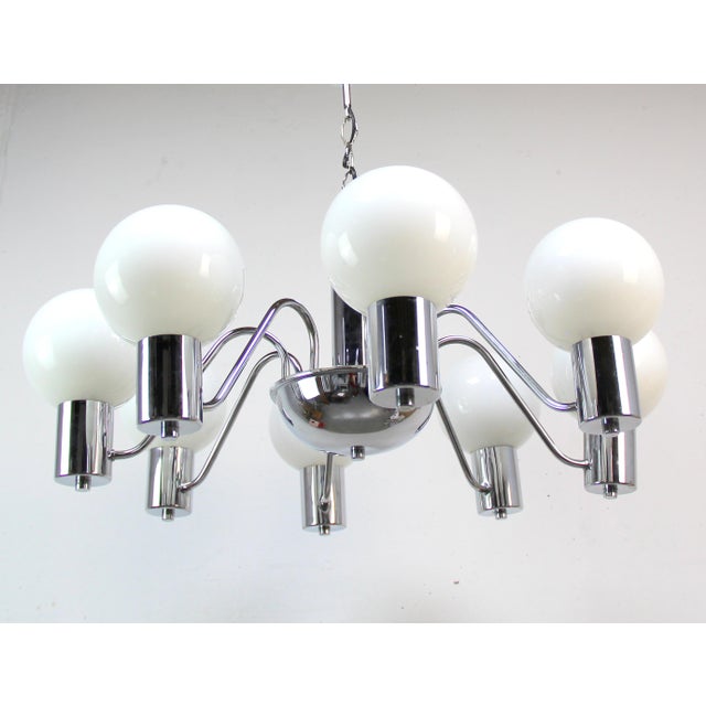 Italian Chrome-Plated Chandelier, 1970s For Sale - Image 4 of 6