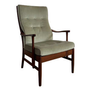 Vintage Danish 'Casa' High Ladder Back Arm Chair Attributed to Farstrup