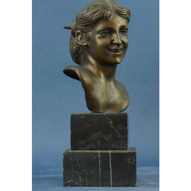 20th Century Bronze Bust Sculpture of Girl with a Laugh by Vincenzo Gemito, Italy For Sale - Image 10 of 18