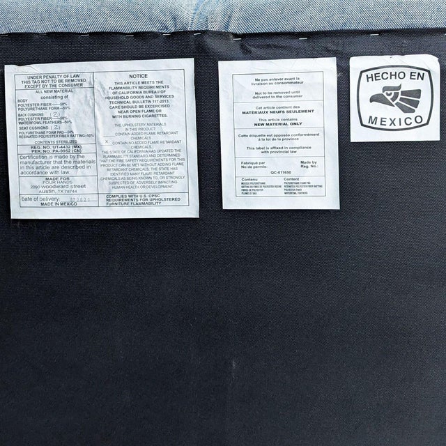 Four Hands Fenton 3-Seat Sofa in Light Blue Upholstery For Sale - Image 10 of 10