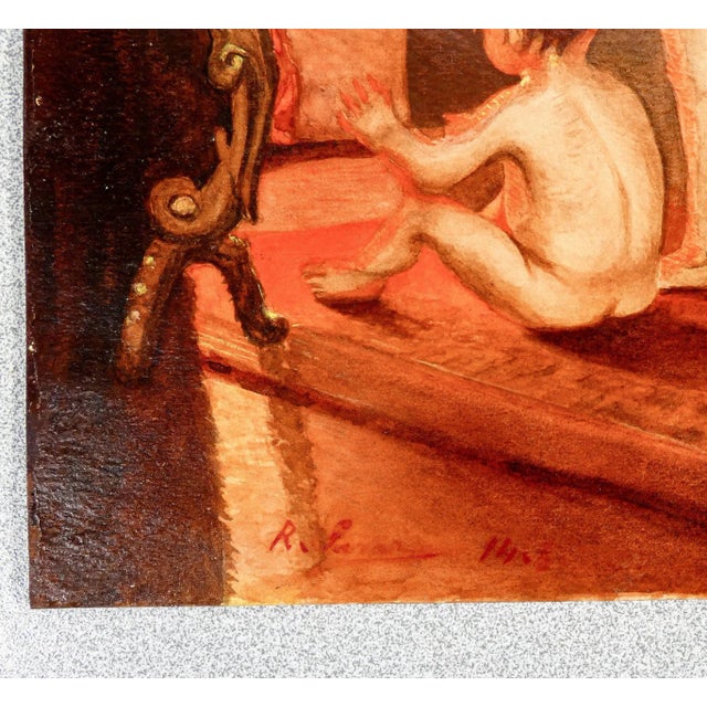 Paul Peel Watercolor Copy, After the Bath For Sale - Image 3 of 4