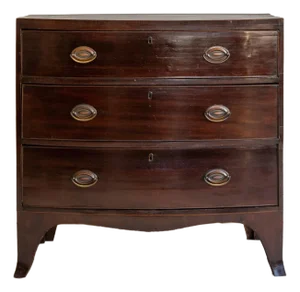 Antique English Bow Front Chest