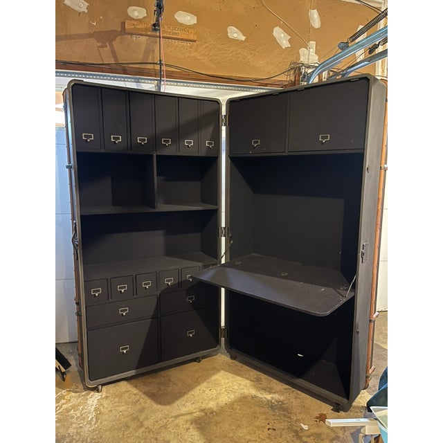 Vintage RH Trunk Desk. Each one of these was uniquely made - no two are the same! Can stay open or closed. When open, a...