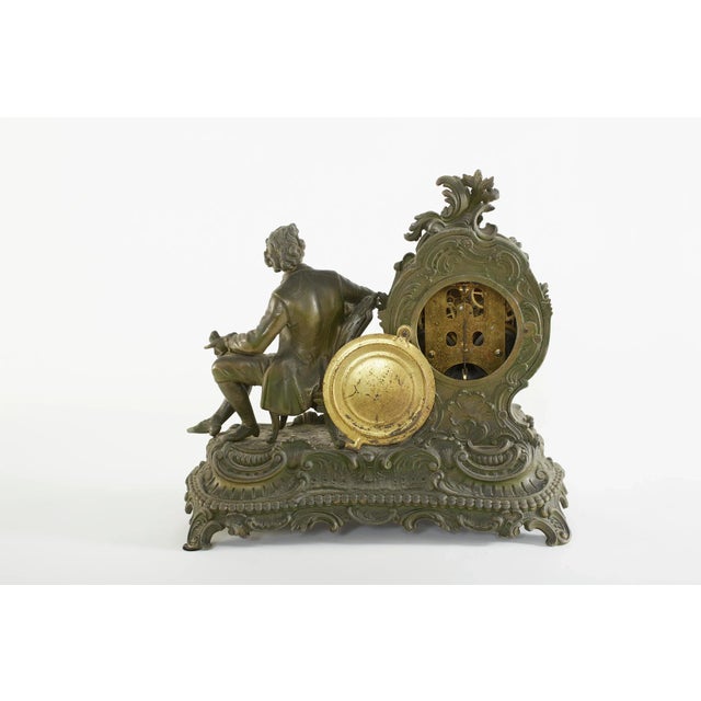 Art and Crafts Bronze Ansonia "The Composer " Figural Mantel Clock For Sale - Image 9 of 13