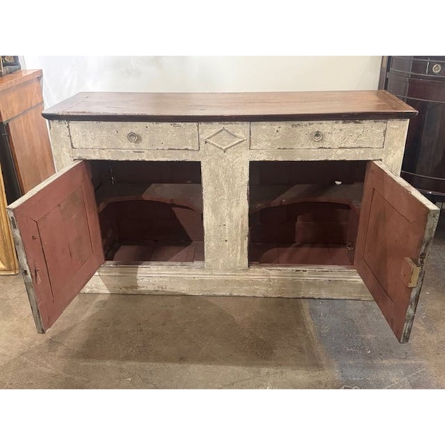 Traditional 18th Century Carved and Painted French Buffet For Sale - Image 3 of 5