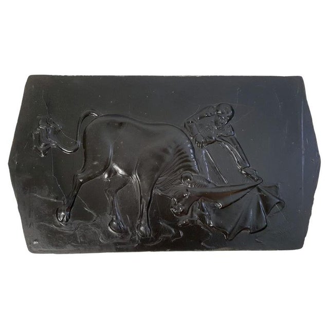 Mid-Century Modern Slate Wall Plaque of Bullfighter and Bull, Italy, 1970s For Sale - Image 11 of 11