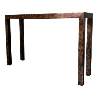 Postmodern Faux Tortoise Console Table For Sale