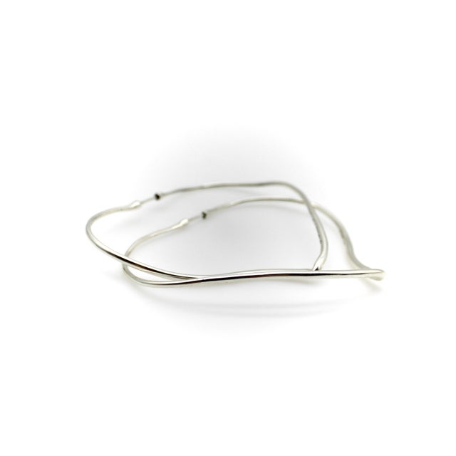 Modern Sterling Silver Elsa Peretti for Tiffany & Co. Open Heart Hoop Earrings For Sale - Image 3 of 10