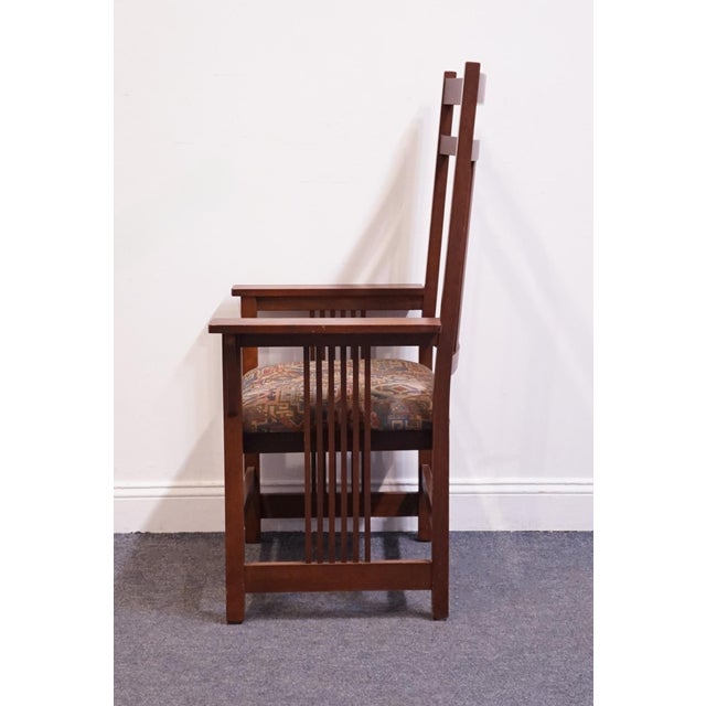 Late 20th Century Canal Dover Solid Quarter Sawn Oak Contemporary Mission Style Dining Arm Chair For Sale - Image 5 of 10