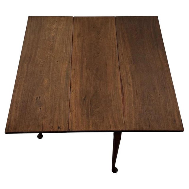 18th Century Antique English Walnut Drop-Leaf Gateleg Table For Sale - Image 3 of 13