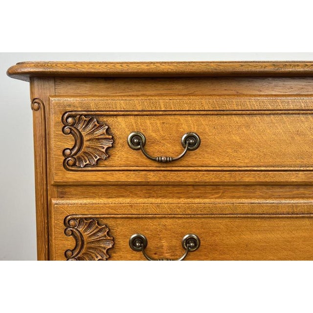 Vintage French Louis Style Oak Chest of 3 Drawers For Sale - Image 4 of 12