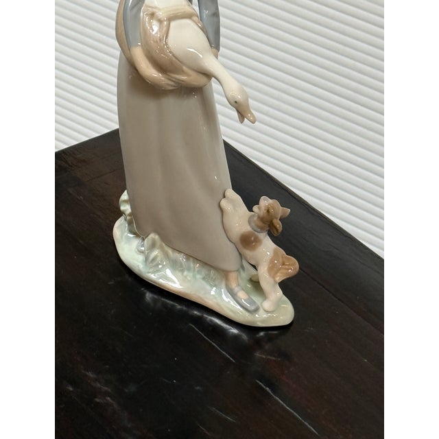 Lladro Fulgencio García for Lladró Girl With Goose and Dog Porcelain Figurine, Signed For Sale - Image 4 of 12