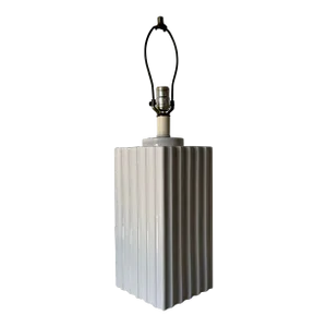1980's Postmodern White Ceramic Glazed Table Lamp