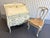 Vintage hand painted blue and white La Barge Secretary desk. Pull down desk with lots of storage! A hand painted wooden...