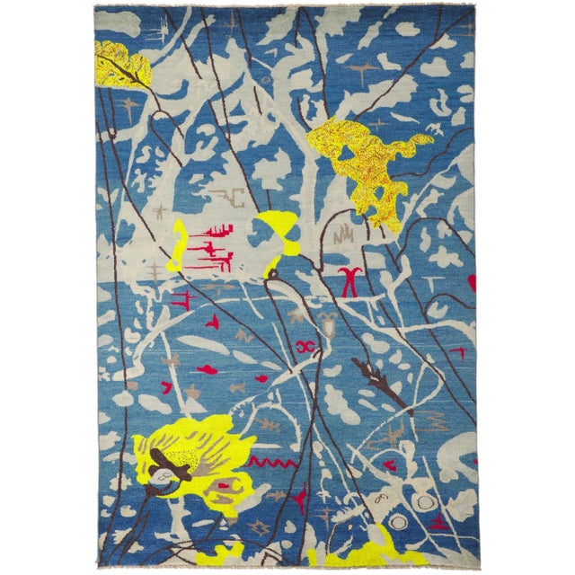 Joan Miro Inspired Vintage Style Rug, 06'04 X 09'03 For Sale - Image 9 of 10