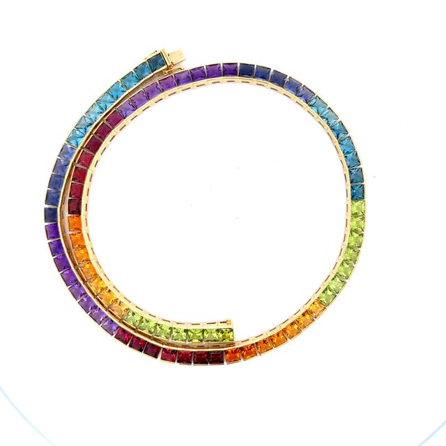 Orange H. Stern 18k Gold Brazilian Rainbow Gemstone Necklace, 49.80 Carats, Circa 1990 For Sale - Image 8 of 18
