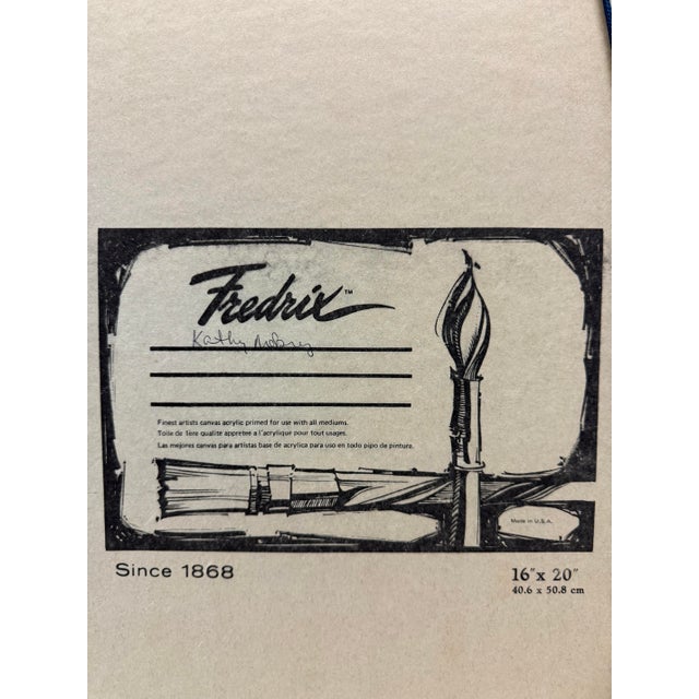 1970s Original Signed Abstract Floral Painting by Kathy Mabry For Sale - Image 9 of 11