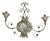 An exquisite pair of iron and tole Hollywood Regency candle sconces featuring intricate detailing and a timeless design,...