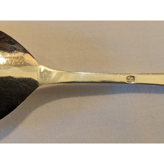 Metal Early 20th Century Danish Sterling Silver Sugar Preserve Spoon, Monogram For Sale - Image 7 of 10
