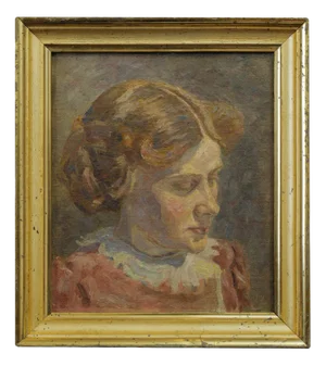 Einar Parslev, Portrait of a Young Woman, 1890s, Oil on Canvas