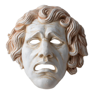 Neoclassical Plaster Tragedy Mask, C. 1980