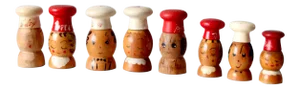 Mid-Century Wooden Salt & Pepper Shakers - 8 Piece