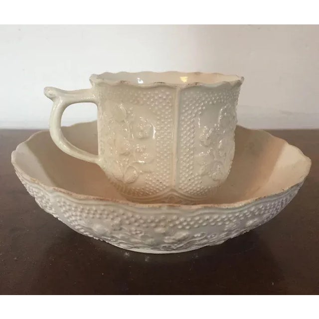 18th Century 1760 French Rambervillers Pottery Tea Cup & Saucer - A Pair For Sale - Image 5 of 11