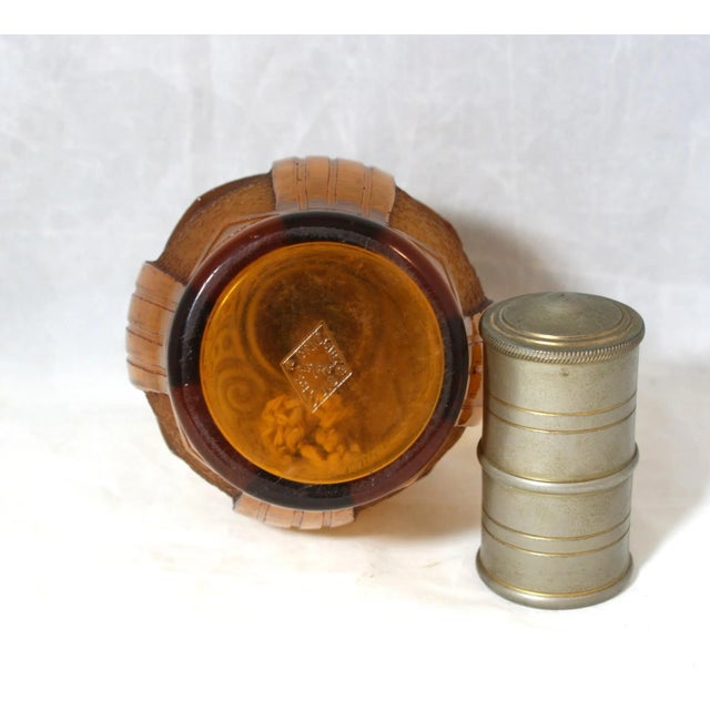 1920s Art Deco Cristaux d'Art St Louis France Amber Glass Hand Cut Crystal Perfume Lamp Bottle For Sale In West Palm - Image 6 of 11