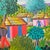 Late 20th Century Signed W. Coulano Haitian Naïve Village Landscape Painting 26" For Sale - Image 5 of 10