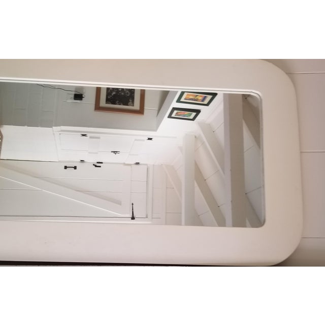 2000s Large Mirror With White Wooden Frame For Sale - Image 9 of 11