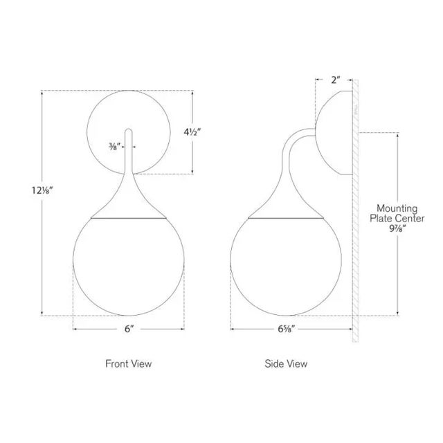 Visual Comfort AERIN for Visual Comfort Signature Cristol Small Single Sconce in Hand-Rubbed Antique Brass with White Glass For Sale - Image 4 of 4
