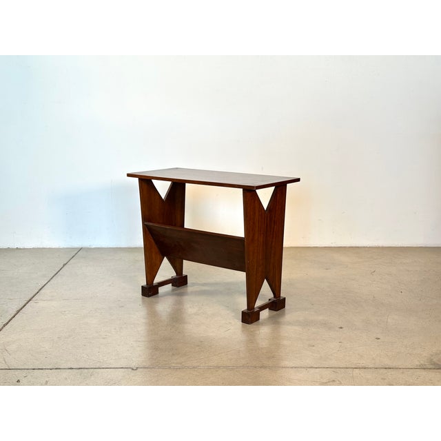 Vintage Walnut Magazine Rack, 1950s For Sale - Image 11 of 11