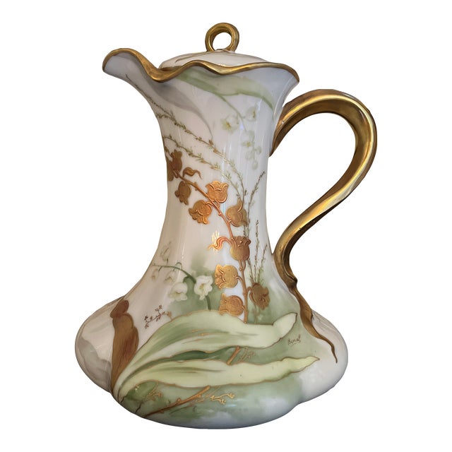 Antique Limoges Old Abbey Signed Tea Pot For Sale