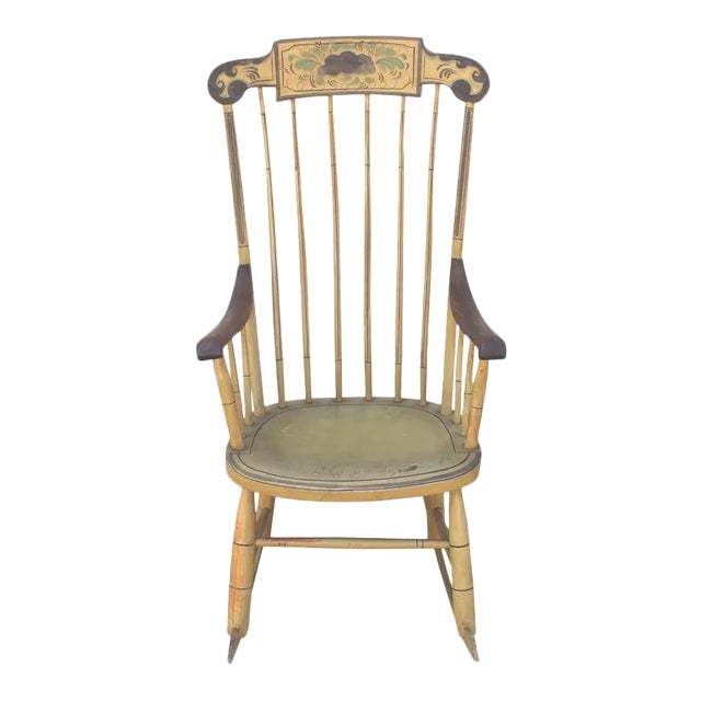 19th Century Fancy Original Painted Rocking Chair For Sale