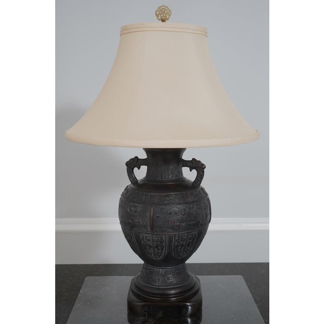 Age: Approx: 20 Years Old Details: Heavy Bronze Urn Lamp Quality Construction Chinese Design Offered @ Fraction Original...