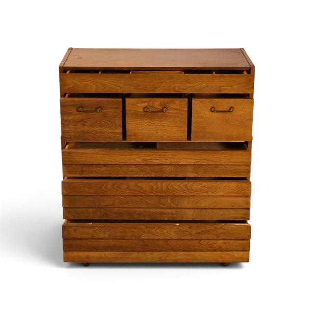 Brown Merton Gershun for American of Martinsville Dania Vintage Mid Century Modern Highboy Dresser C. 1960s For Sale - Image 8 of 14