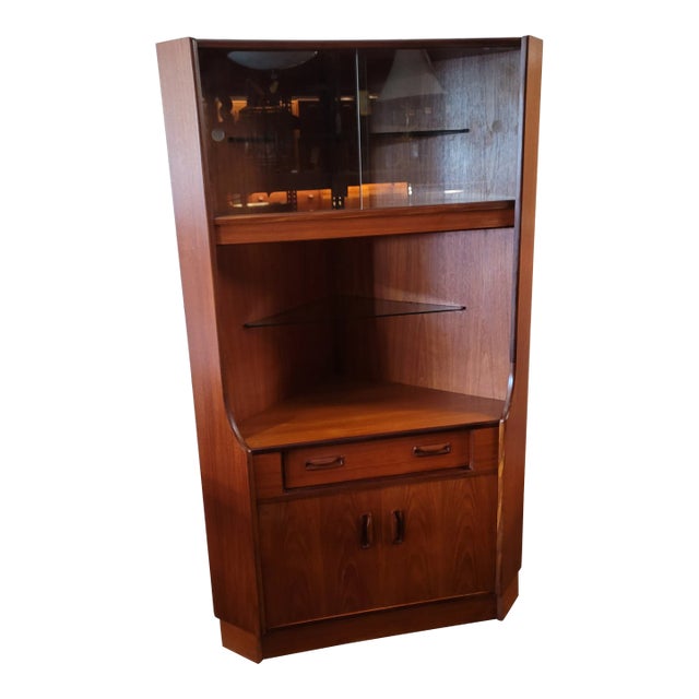G-Plan MCM Mid -Century Modern Teak Danish Corner Cabinet For Sale