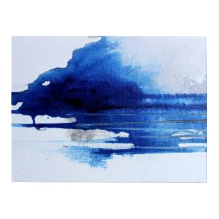 "Blue Line" Contemporary Minimalist Abstract Print For Sale
