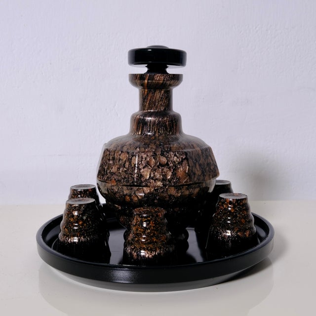 Art Nouveau Liquor Glasses and Bottle in Murano Glass, 1890s, Set of 7 For Sale - Image 18 of 18