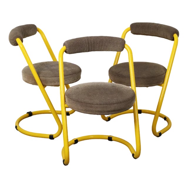 Yellow Chairs by Giotto Stoppino, 1970, Set of 4 For Sale