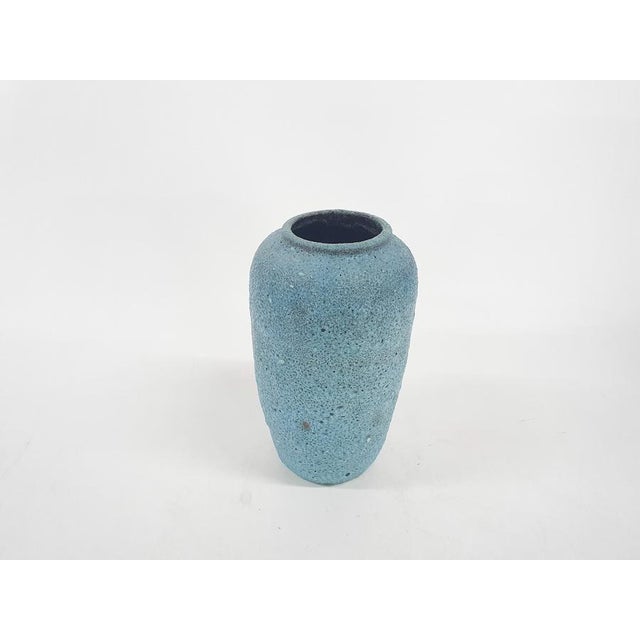 Ceramic Blue Fat Lava Ceramic Vase attributed to Pieter Groeneveldt, Netherlands, 1970s For Sale - Image 7 of 7